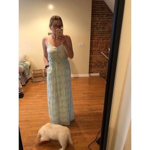 Beautiful Maxi - Turquoise and White Pattern 